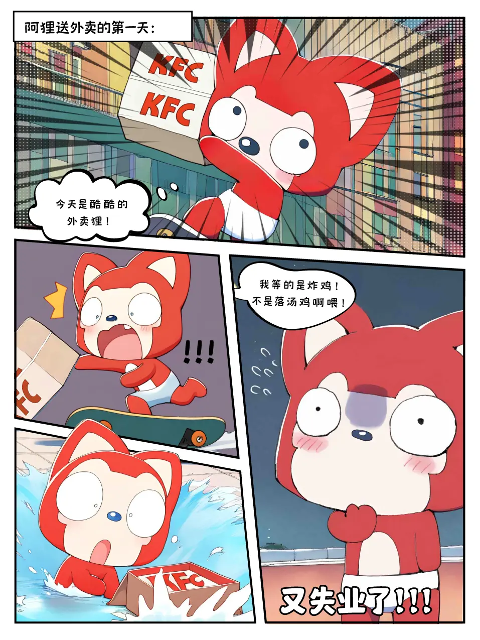 阿狸品牌合作：外卖主题漫画内容
