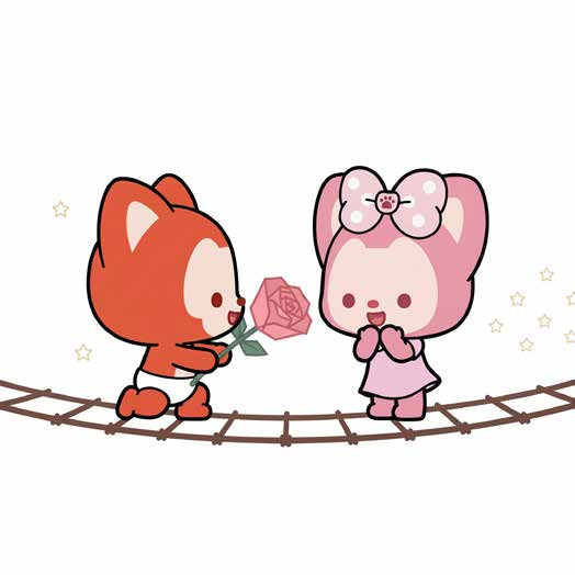 阿狸七夕送花线稿