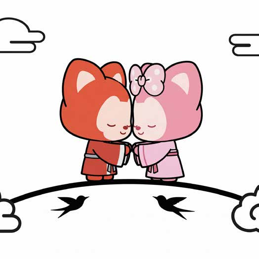 阿狸七夕亲吻线稿