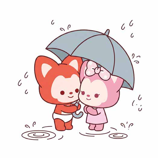 阿狸七夕雨中相依
